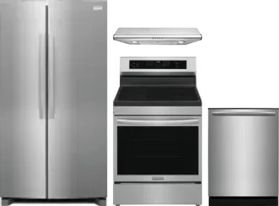 4 Piece Package Includes Refrigerator, Range, Hood And Dishwasher