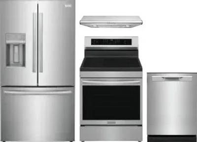 4 Piece Package Includes Refrigerator, Range, Hood And Dishwasher