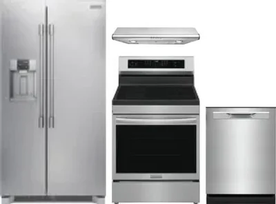 4 Piece Package Includes Refrigerator, Range, Hood And Dishwasher