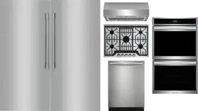 6 Piece Package Includes Refrigerator, Freezer, Cooktop, Wall Oven, Hood And Dishwasher
