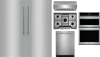 6 Piece Package Includes Refrigerator, Freezer, Cooktop, Wall Oven, Hood And Dishwasher