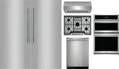 6 Piece Package Includes Refrigerator, Freezer, Cooktop, Wall Oven, Hood And Dishwasher