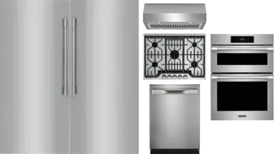6 Piece Package Includes Refrigerator, Freezer, Cooktop, Wall Oven, Hood And Dishwasher