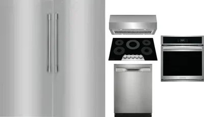 6 Piece Package Includes Refrigerator, Freezer, Cooktop, Wall Oven, Hood And Dishwasher
