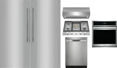 6 Piece Package Includes Refrigerator, Freezer, Cooktop, Wall Oven, Hood And Dishwasher