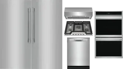 6 Piece Package Includes Refrigerator, Freezer, Cooktop, Wall Oven, Hood And Dishwasher