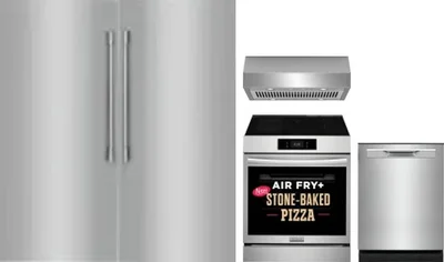 5 Piece Package Includes Refrigerator, Freezer, Range, Hood And Dishwasher