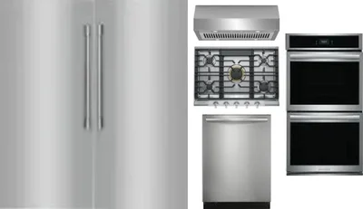 6 Piece Package Includes Refrigerator, Freezer, Cooktop, Wall Oven, Hood And Dishwasher