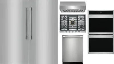 6 Piece Package Includes Refrigerator, Freezer, Cooktop, Wall Oven, Hood And Dishwasher