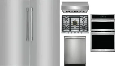 6 Piece Package Includes Refrigerator, Freezer, Cooktop, Wall Oven, Hood And Dishwasher