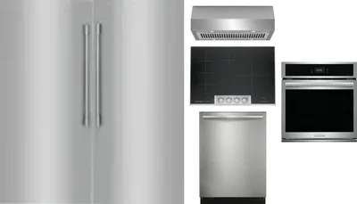 6 Piece Package Includes Refrigerator, Freezer, Cooktop, Wall Oven, Hood And Dishwasher