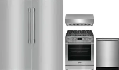 5 Piece Package Includes Refrigerator, Freezer, Range, Hood And Dishwasher