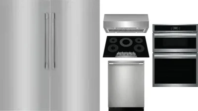 6 Piece Package Includes Refrigerator, Freezer, Cooktop, Wall Oven, Hood And Dishwasher