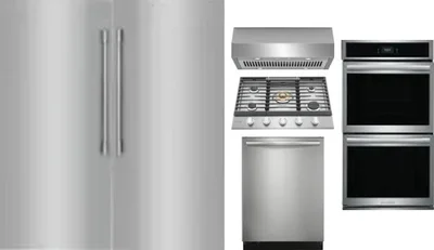 6 Piece Package Includes Refrigerator, Freezer, Cooktop, Wall Oven, Hood And Dishwasher