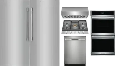 6 Piece Package Includes Refrigerator, Freezer, Cooktop, Wall Oven, Hood And Dishwasher