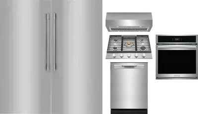 6 Piece Package Includes Refrigerator, Freezer, Cooktop, Wall Oven, Hood And Dishwasher