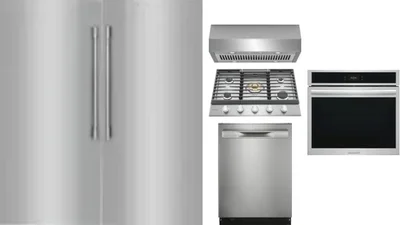 6 Piece Package Includes Refrigerator, Freezer, Cooktop, Wall Oven, Hood And Dishwasher