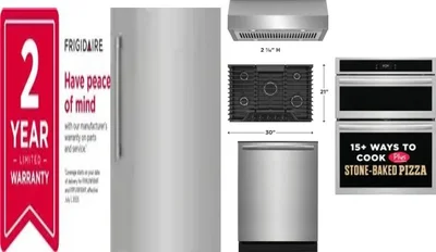 6 Piece Package Includes Refrigerator, Freezer, Cooktop, Wall Oven, Hood And Dishwasher