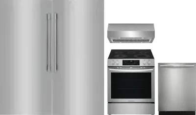 5 Piece Package Includes Refrigerator, Freezer, Range, Hood And Dishwasher