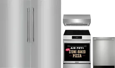 5 Piece Package Includes Refrigerator, Freezer, Range, Hood And Dishwasher