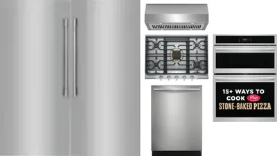 6 Piece Package Includes Refrigerator, Freezer, Cooktop, Wall Oven, Hood And Dishwasher