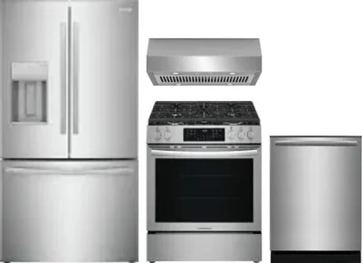 4 Piece Package Includes Refrigerator, Range, Hood And Dishwasher