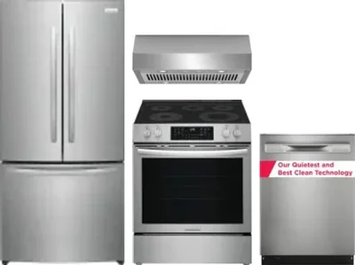 4 Piece Package Includes Refrigerator, Range, Hood And Dishwasher