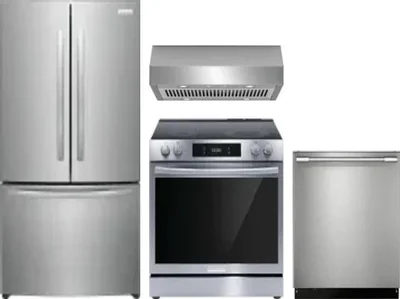 4 Piece Package Includes Refrigerator, Range, Hood And Dishwasher