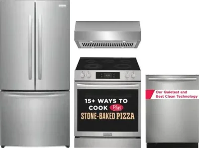 4 Piece Package Includes Refrigerator, Range, Hood And Dishwasher