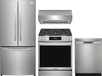 4 Piece Package Includes Refrigerator, Range, Hood And Dishwasher