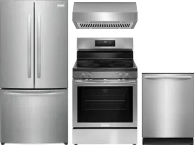 4 Piece Package Includes Refrigerator, Range, Hood And Dishwasher