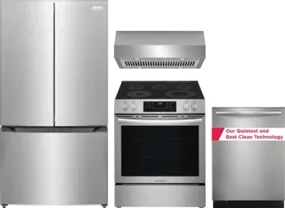 4 Piece Package Includes Refrigerator, Range, Hood And Dishwasher