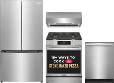 4 Piece Package Includes Refrigerator, Range, Hood And Dishwasher