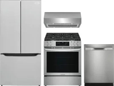 4 Piece Package Includes Refrigerator, Range, Hood And Dishwasher