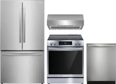 4 Piece Package Includes Refrigerator, Range, Hood And Dishwasher