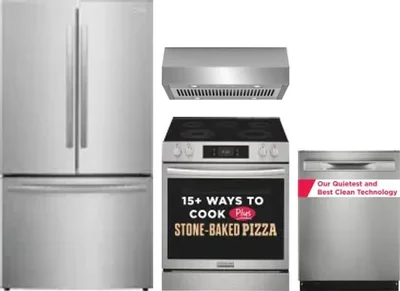 4 Piece Package Includes Refrigerator, Range, Hood And Dishwasher