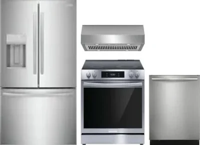 4 Piece Package Includes Refrigerator, Range, Hood And Dishwasher