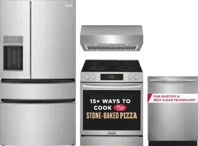 4 Piece Package Includes Refrigerator, Range, Hood And Dishwasher