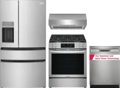 4 Piece Package Includes Refrigerator, Range, Hood And Dishwasher