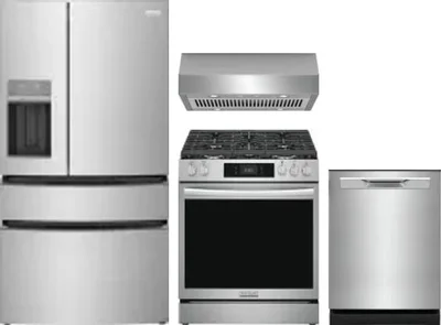 4 Piece Package Includes Refrigerator, Range, Hood And Dishwasher