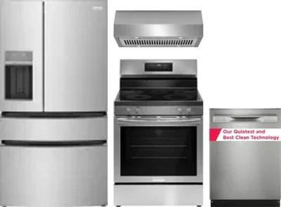 4 Piece Package Includes Refrigerator, Range, Hood And Dishwasher
