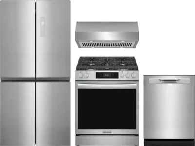 4 Piece Package Includes Refrigerator, Range, Hood And Dishwasher