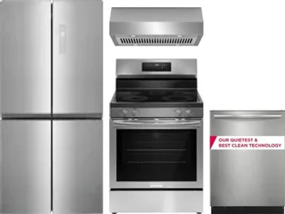 4 Piece Package Includes Refrigerator, Range, Hood And Dishwasher