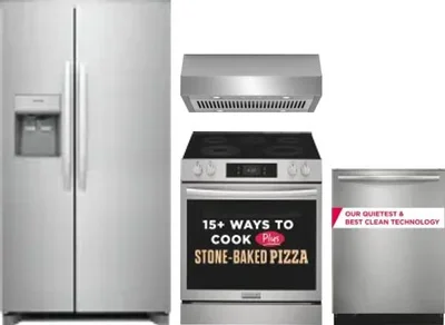4 Piece Package Includes Refrigerator, Range, Hood And Dishwasher