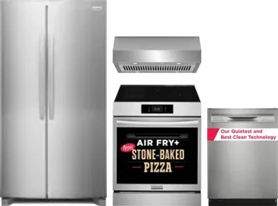 4 Piece Package Includes Refrigerator, Range, Hood And Dishwasher