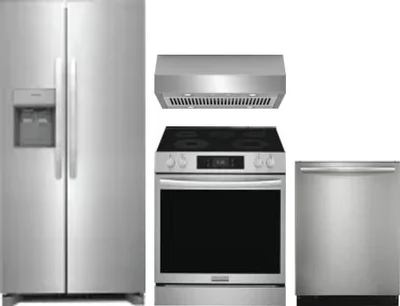 4 Piece Package Includes Refrigerator, Range, Hood And Dishwasher