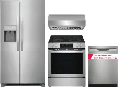 4 Piece Package Includes Refrigerator, Range, Hood And Dishwasher