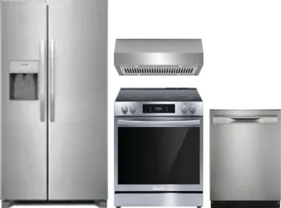 4 Piece Package Includes Refrigerator, Range, Hood And Dishwasher