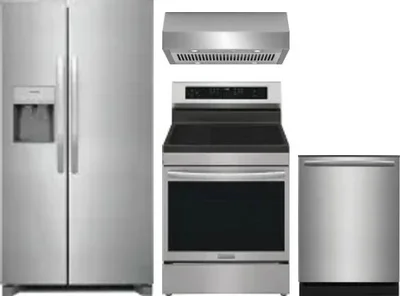 4 Piece Package Includes Refrigerator, Range, Hood And Dishwasher
