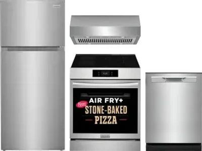 4 Piece Package Includes Refrigerator, Range, Hood And Dishwasher